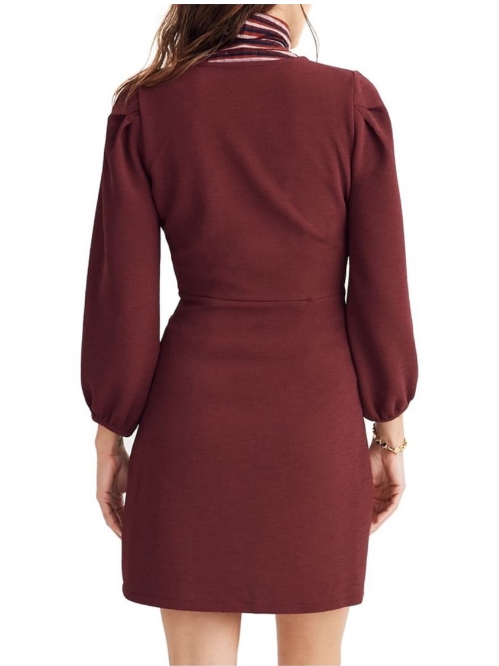 Madewell maroon button long sleeve dress - Picture 2 of 6